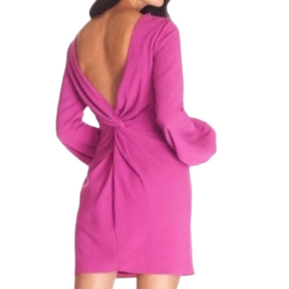 NWT Dress the Population Mackenzie Hibiscus Twist Back Mini Dress - Sz S